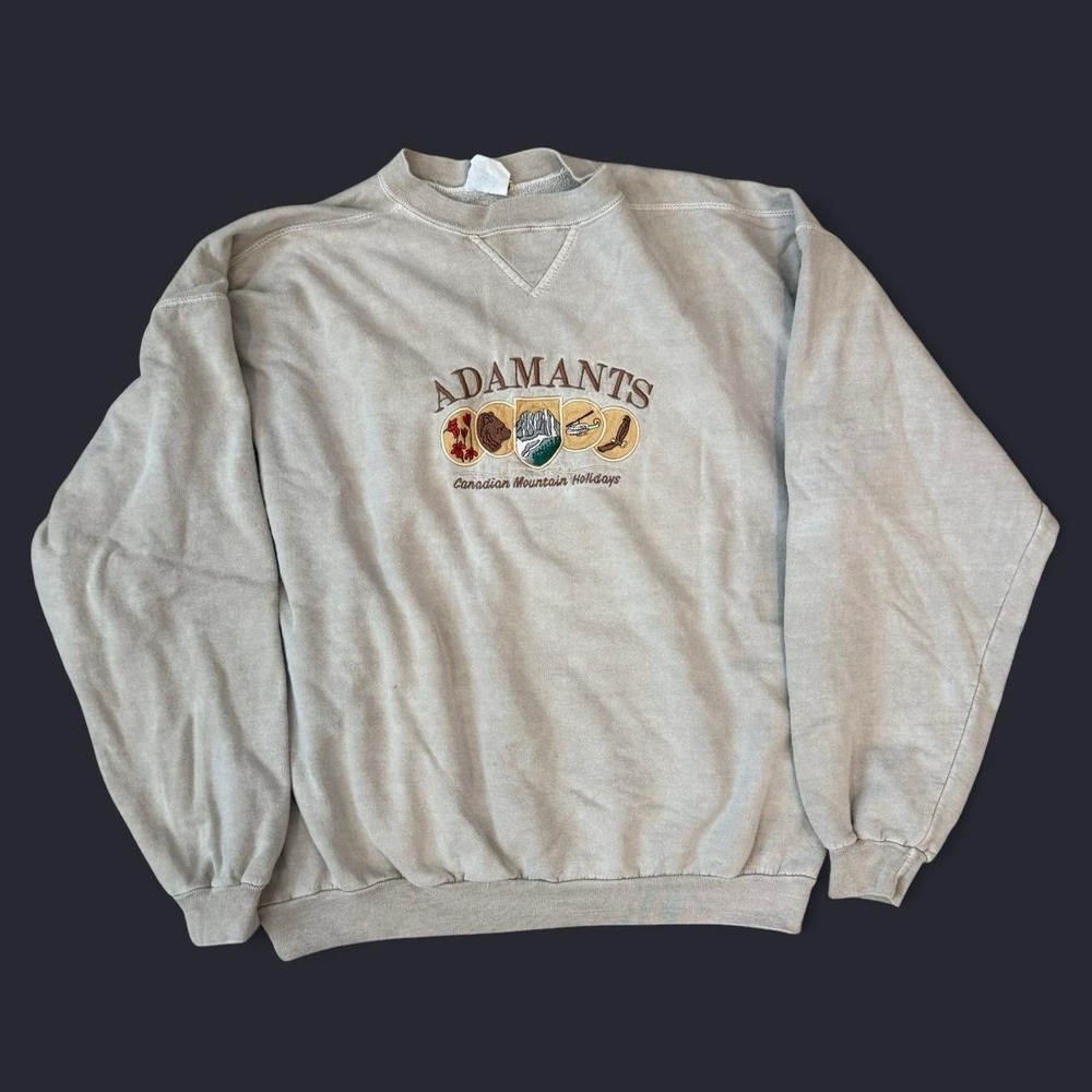 Vintage Adamantis Banff Canada Embroidered Sweatshirt Adult Large Nature 90s Y2K